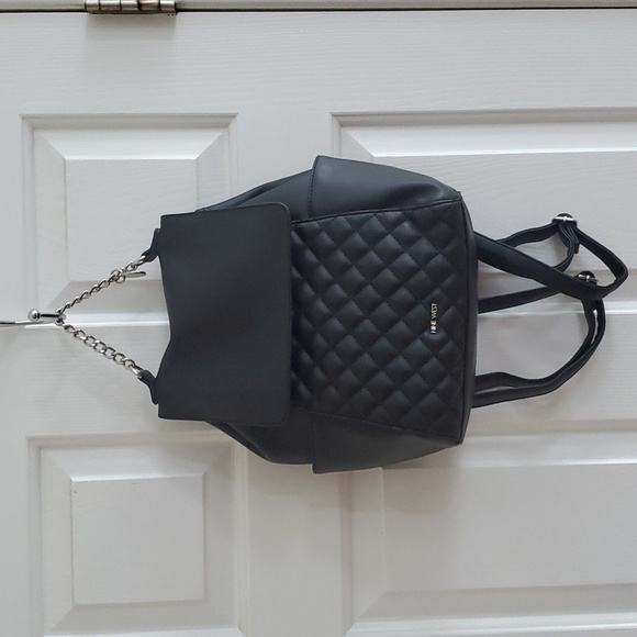 Nine West Women's Backpack  - Yasmina Black Quilted Faux Leather, Medium - Picture 1 of 16